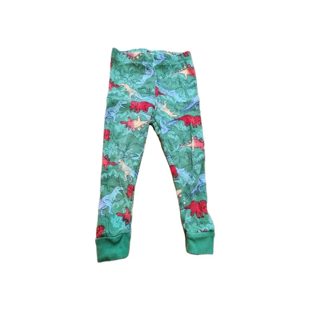 Toddler Boys Green Dinosaur Pajama Set - Soft Cotton Sleepwear